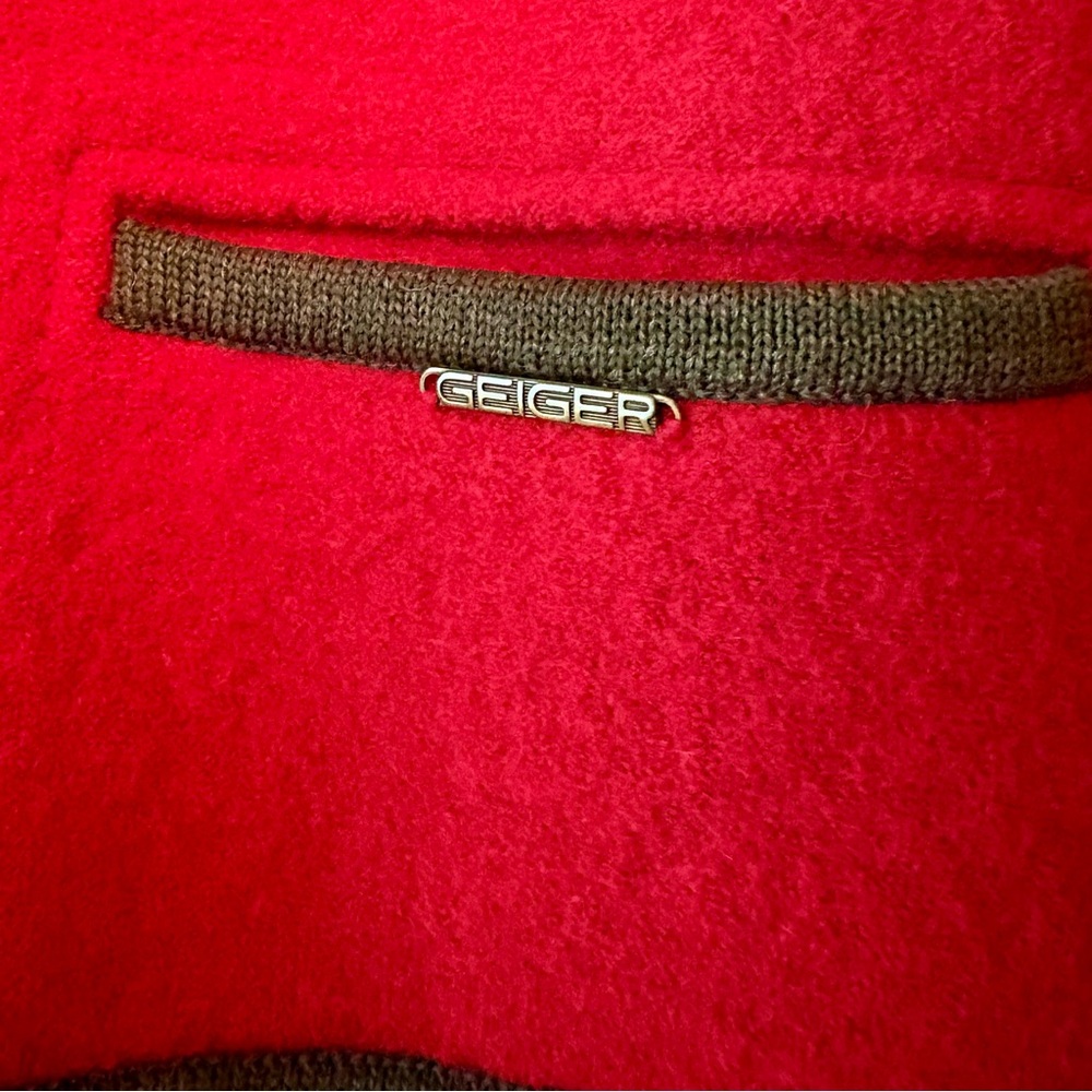 Vintage Geiger red wool embroidered‎ cardigan jacket - Picture 4 of 10